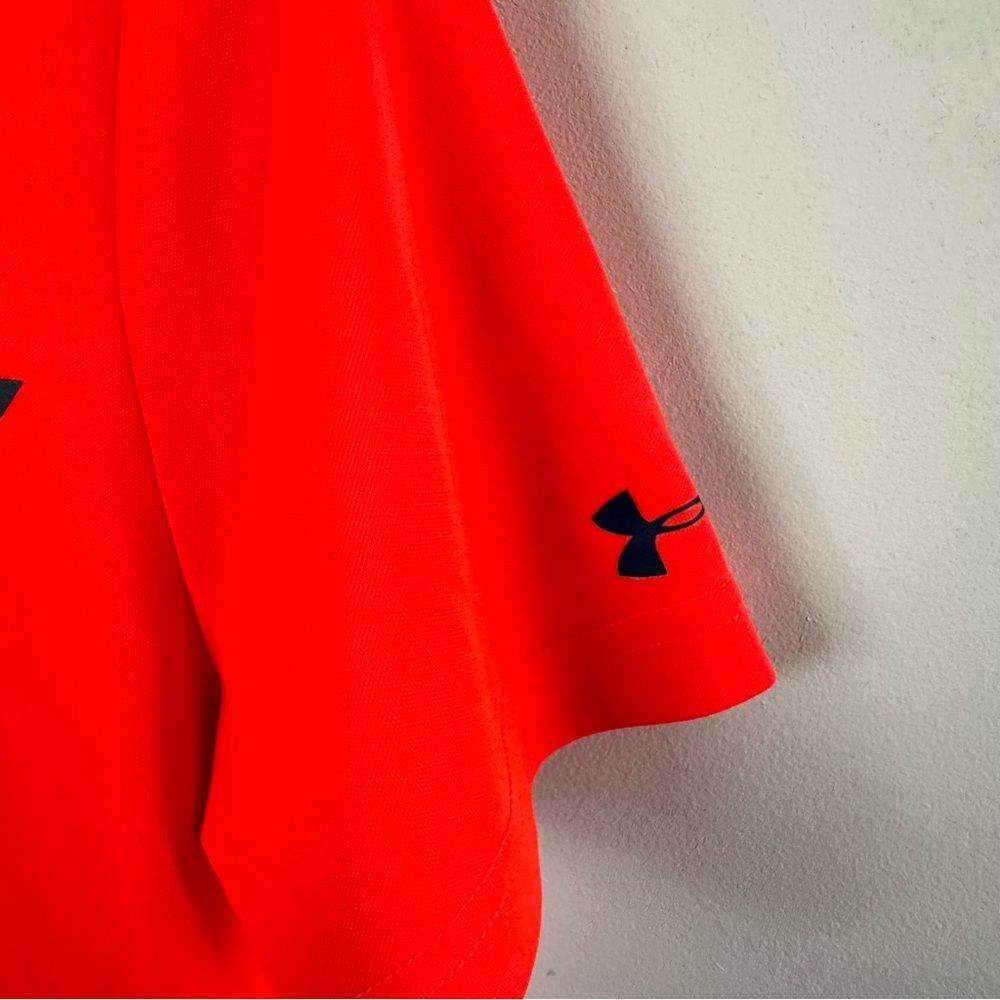 Under Armour Heat Gear Orange and Gray Golf Club Polo Shirt Boys Youth Large - Picture 5 of 7